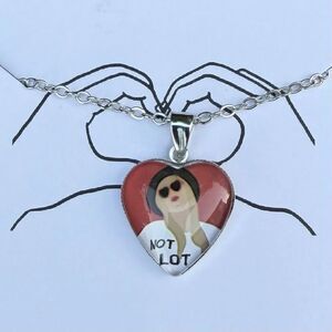 Singer Sia Heart Portrait Necklace with Silver Toned Chain New
